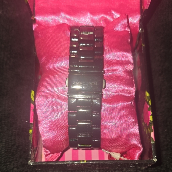Betsey Johnson Black Watch with Pink Lips Design main image 5